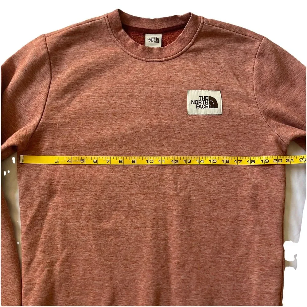 The North Face Heritage Patch Crew Men M Pullover Sweatshirt OrangeRust NF0A3X80